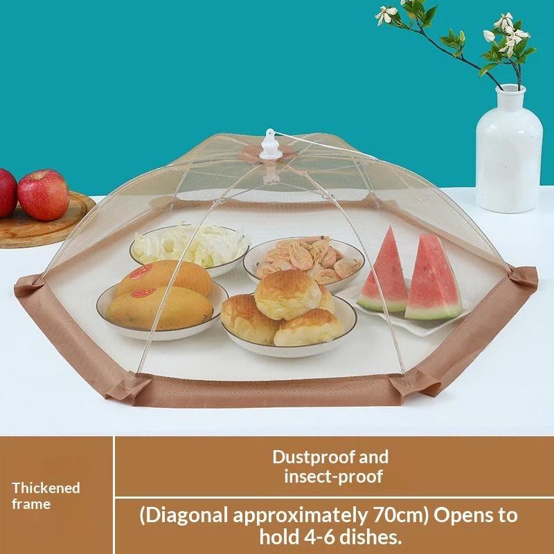 Food Cover Umbrella Table Dishes Mesh Cover Foldable Breathable Anti-Fly Food Net Tent