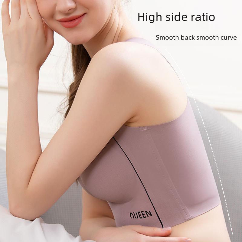 Seamless Shockproof Plus Size Sports Bra with Push-Up & Widened Side Wall - No Steel Ring