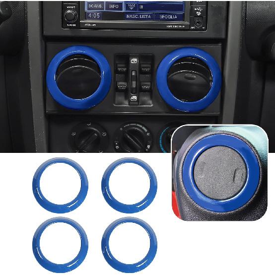 

4PCS AC Air Conditioning Vent Cover Trim Decoration Ring Fit for Jeep Wrangler JK JKU 2007-2010 Carbon Fiber Interior Accessories синий