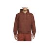 Nike Solid Color Logo Print Zip-Up Hooded Jacket Men Jackets Brown DQ5173-217
