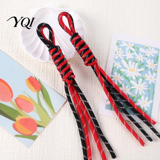 Custom Keychain Findings for Beads 2Pcs Parachute Cord Ropes, Braided Nylon Charms, Colorful Versatile Crafting Supplies DIY Bag Charms Purse Handbag