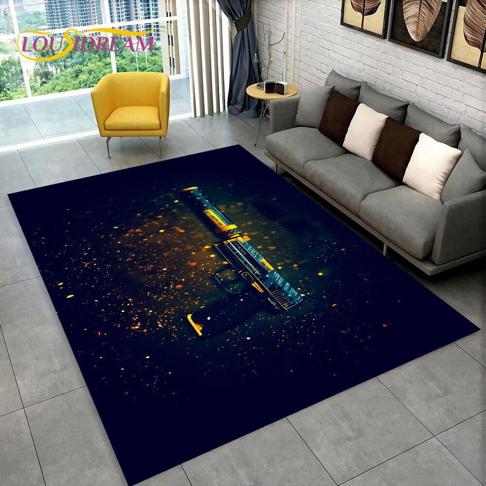CS,USP,AK,M4,AWP,Rifle Pistol Cartridge Gun Area Rug,Carpet for Home Living Room Bedroom Sofa Doormat Decor,Non-slip Floor Mat