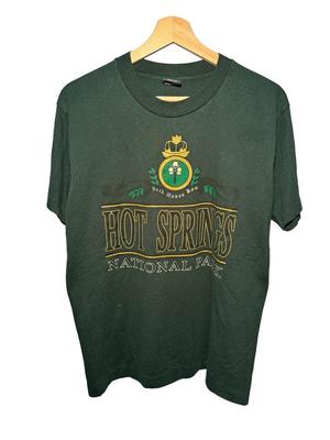 Vintage Hot Springs National Park T-Shirt Sz M Green Made In USA Unisex T-Shirt