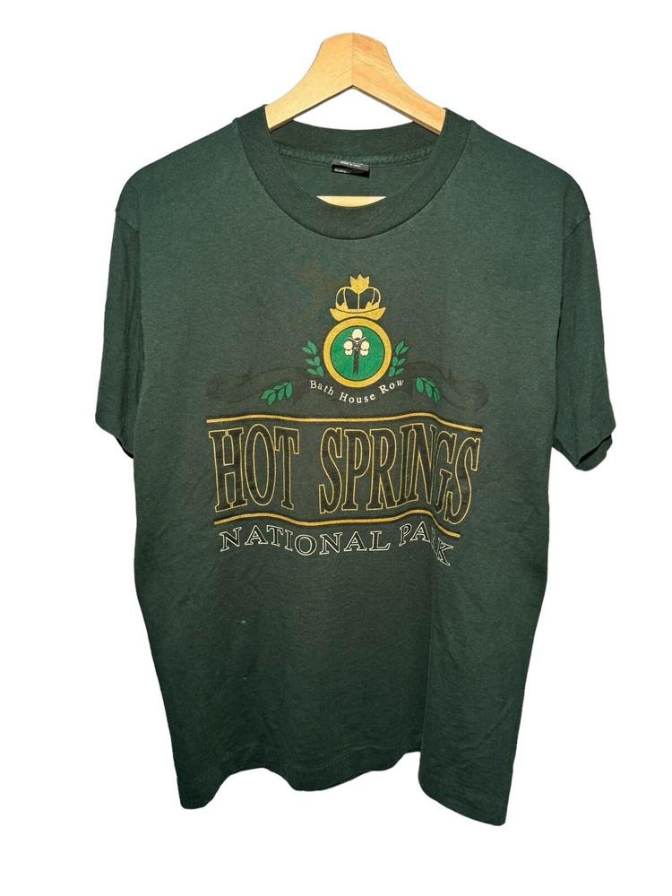 Vintage Hot Springs National Park T-Shirt Sz M Green Made in USA Unisex T-Shirt S