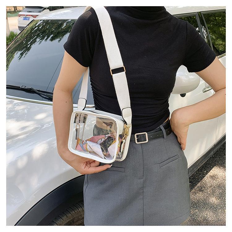 Transparent Jelly PVC Shoulder Bag Fashionable Crossbody Phone Purse CLE