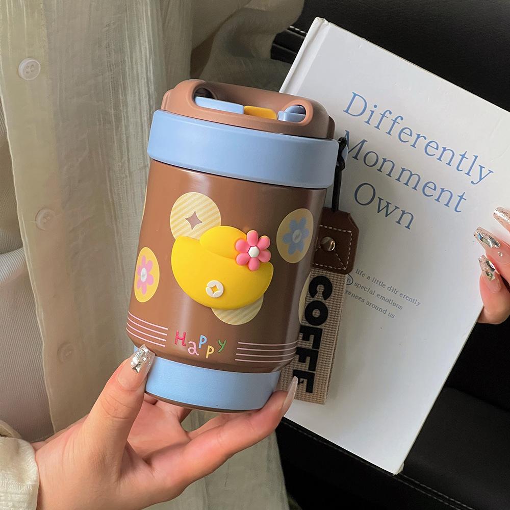 

Ceramic Lined Insulated Cup Mini Double Coffee Cups 316 Stainless Steel Student Cups Practical Health Cups Cute Large Capacity
