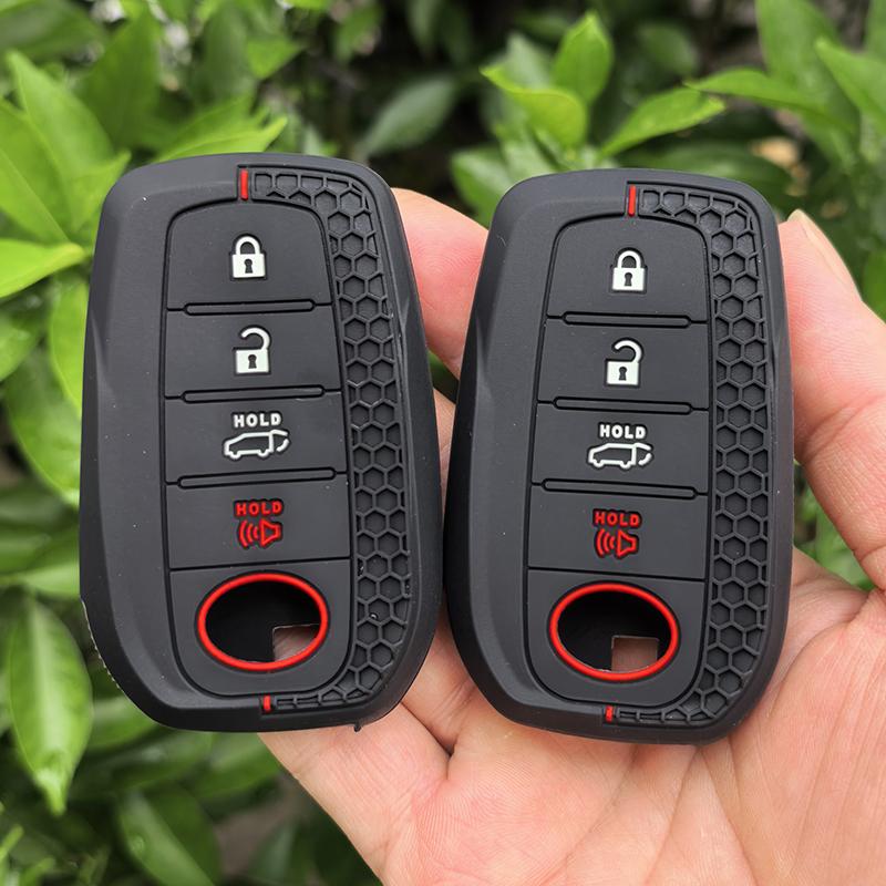4 Button Silicone Car Remote Car Key Case Cover For Toyota Chr Hilux Fortuner Land Cruiser 200 Camry Corolla Crown Rav4 Highland