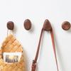 Solid Wood Handle Clothes Hook Coat Hook Wall-mounted Punch-free Door Clothes Hanger Pebble Shape Cabinet Door Kitchen Organizer