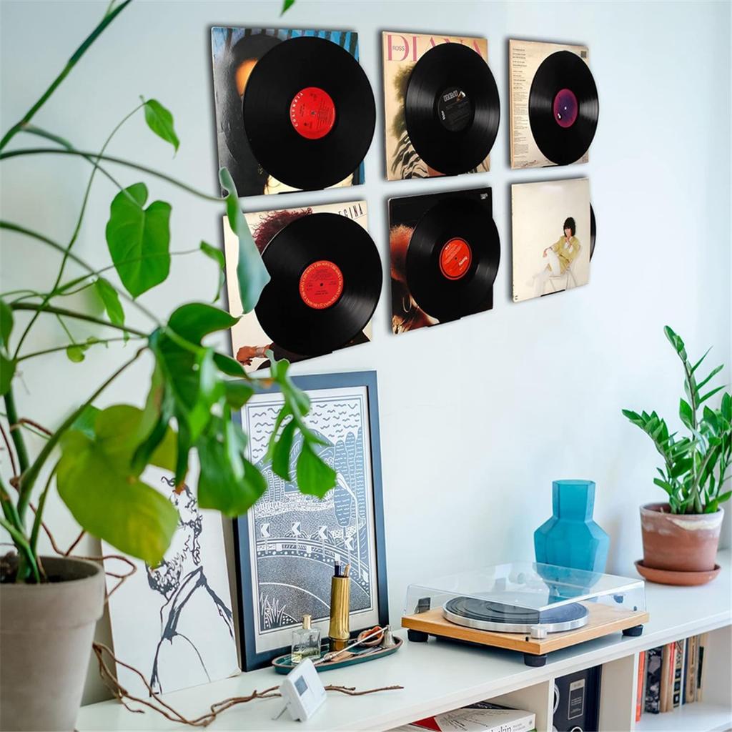 A20F-Acrylic Vinyl Record Floating Shelves 6 Pack, Acrylic Record Shelf For Display, Vinyl Record Display Holder(7Inch) Easy To