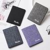 Men's Short Vertical Canvas Wallet Compact Wallet Driving License Storage Bag for Outdoor Traveling Shopping