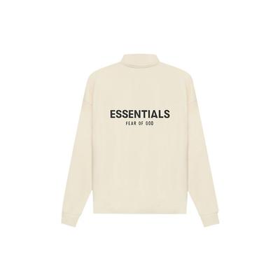 Fear of God Essentials Mockneck Half Zip Fleece Sweatshirt With Logo Print Unisex Sweatshirt Buttercream FOG-SS21-576