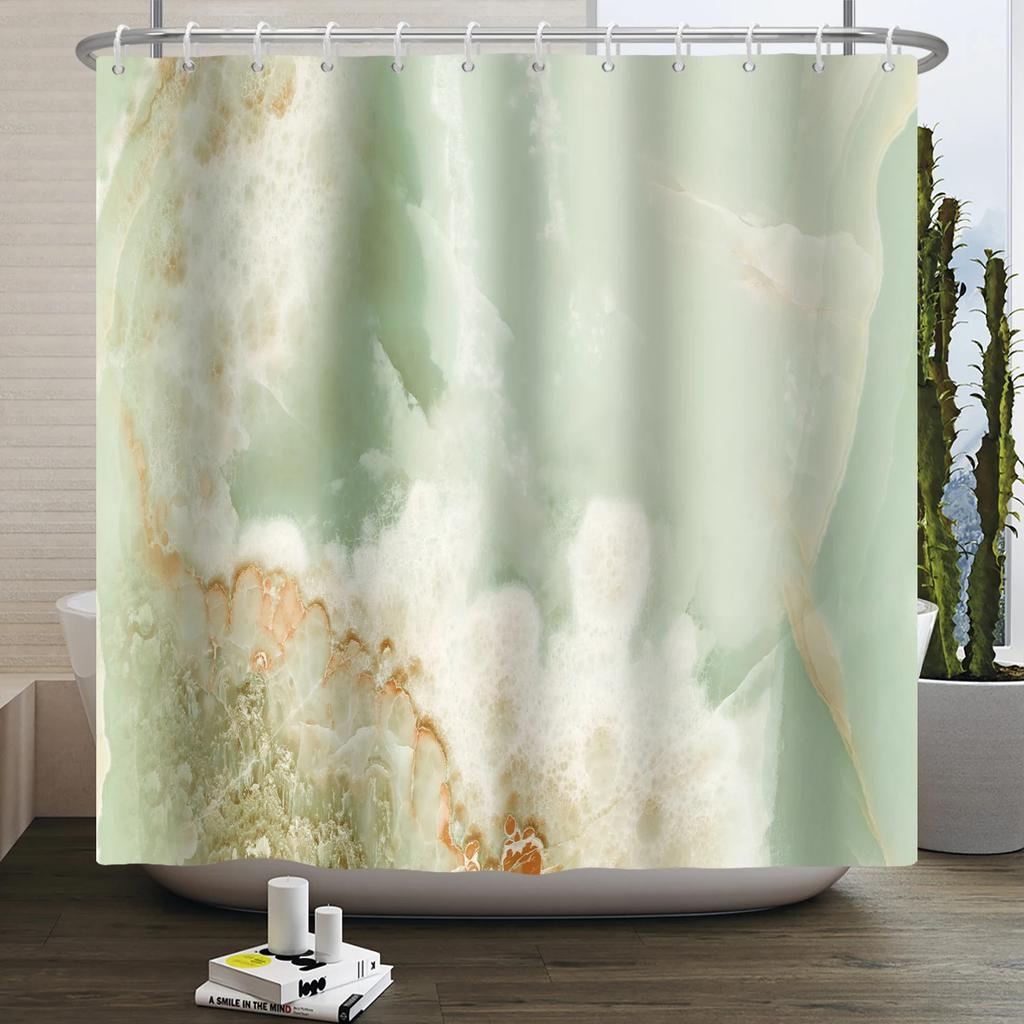 Marble Bathroom Curtain Abstract Modern Luxury Shower Curtain Waterproof Fabric Shower Curtain Bath Curtains With Hooks180x200