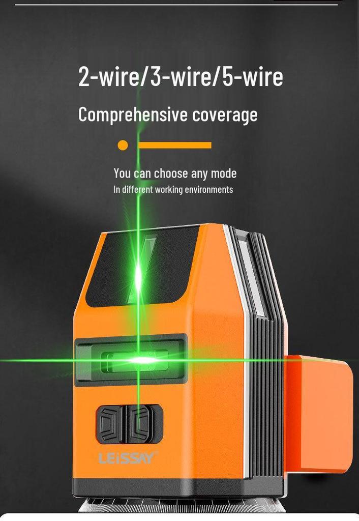 New German Precision Leise Spirit Level: Indoor/Outdoor Infrared, 2-5 Lines, Lightweight