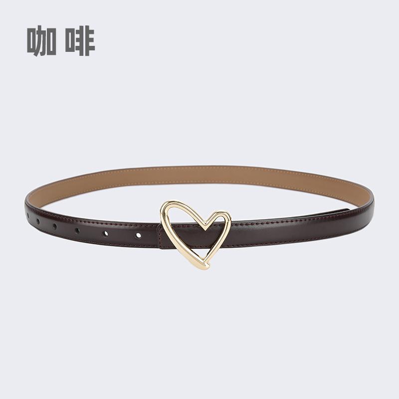 Ladies Belt Jeans Decorative Belt Wind Simple Leather Belt Trendy Love Buckle