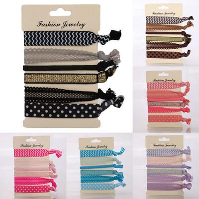 Women Girls Knotted Elastic Hair Rope Ponytail Holder Bracelets Hair Ties Tool