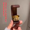 Wooden Magnetic Doorbell Minimalist Brass Chime Natural Wood Frame Entry Alert for Modern Home Interior Use