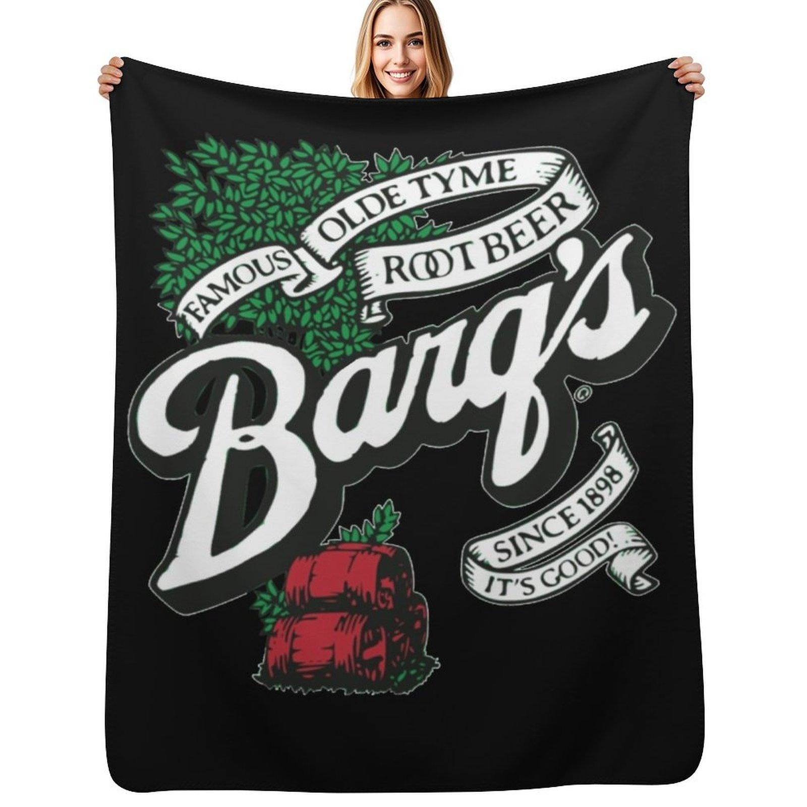 Barq s Root Beer Logo T-Shirt Throw Blanket Soft Sherpa Fleece Warm Blanket for Winter Size: 75*100cm, Weight: 230 GSM
