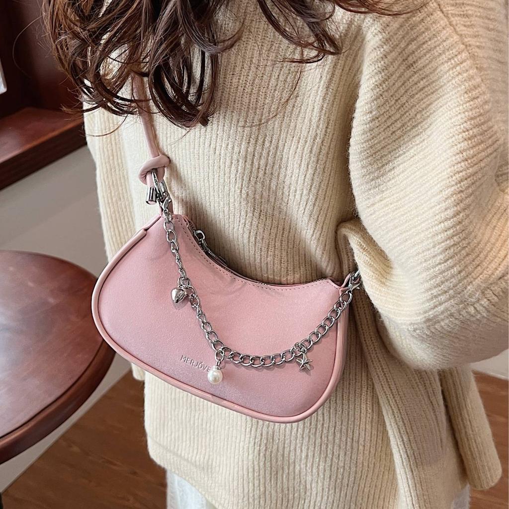 Premium Sense Underarm Bag Women 2025 New Trendy Fashion Woolen Foreign Style Messenger Bag Daily Go Commuting Bag