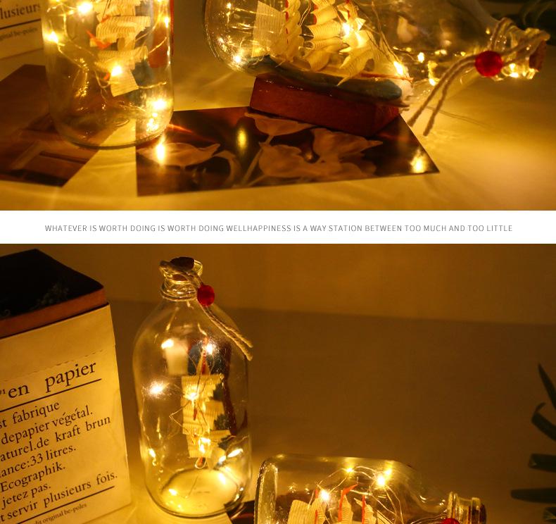 Creative Light-Up Mediterranean Sailboat Wish Bottle - Glass Gift for Birthdays & Graduations