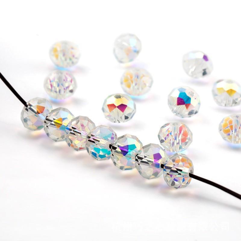 

Радужные гальванизированные хрустальные стеклянные бусины в форме цветка для изготовления украшений своими руками 10mm Beads 70 pcs/strand