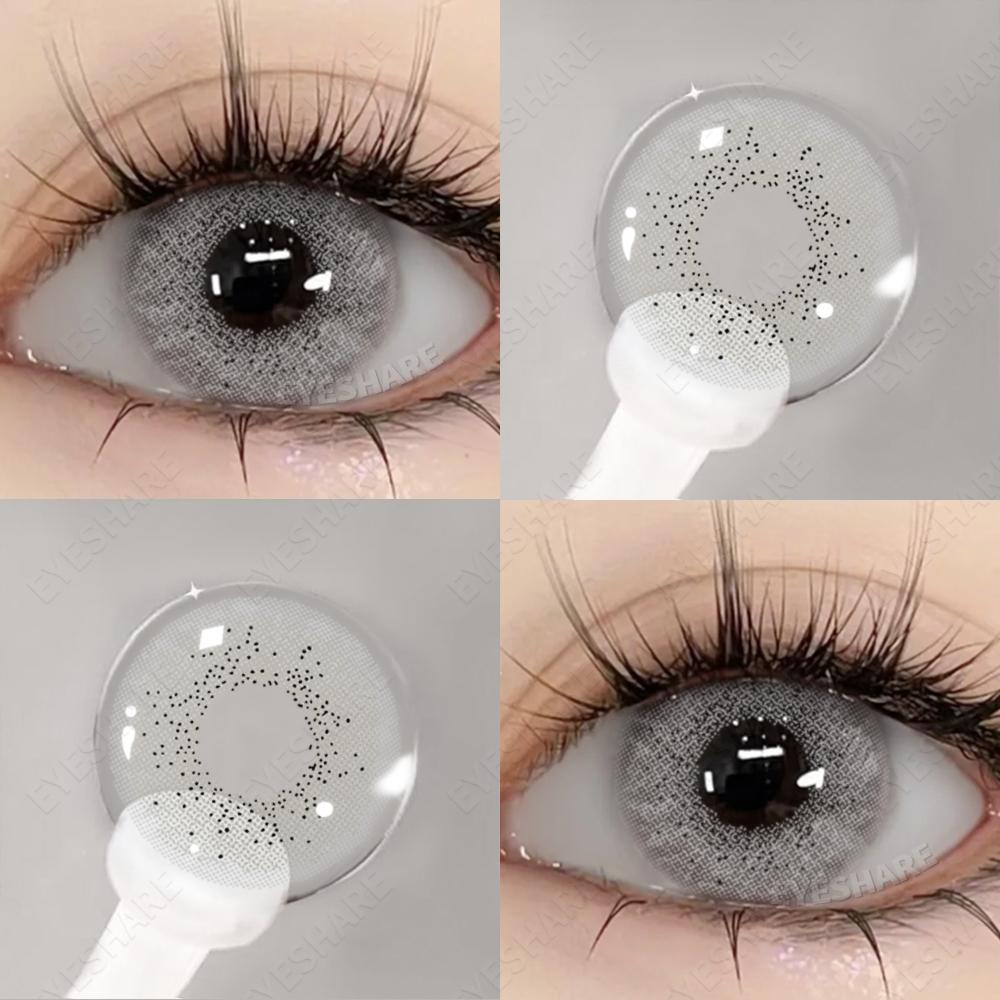 Eyeshare 1 Pair Miki Brown Contact Lenses Colored Lens Soft Contacts With Case Yearly Makeup