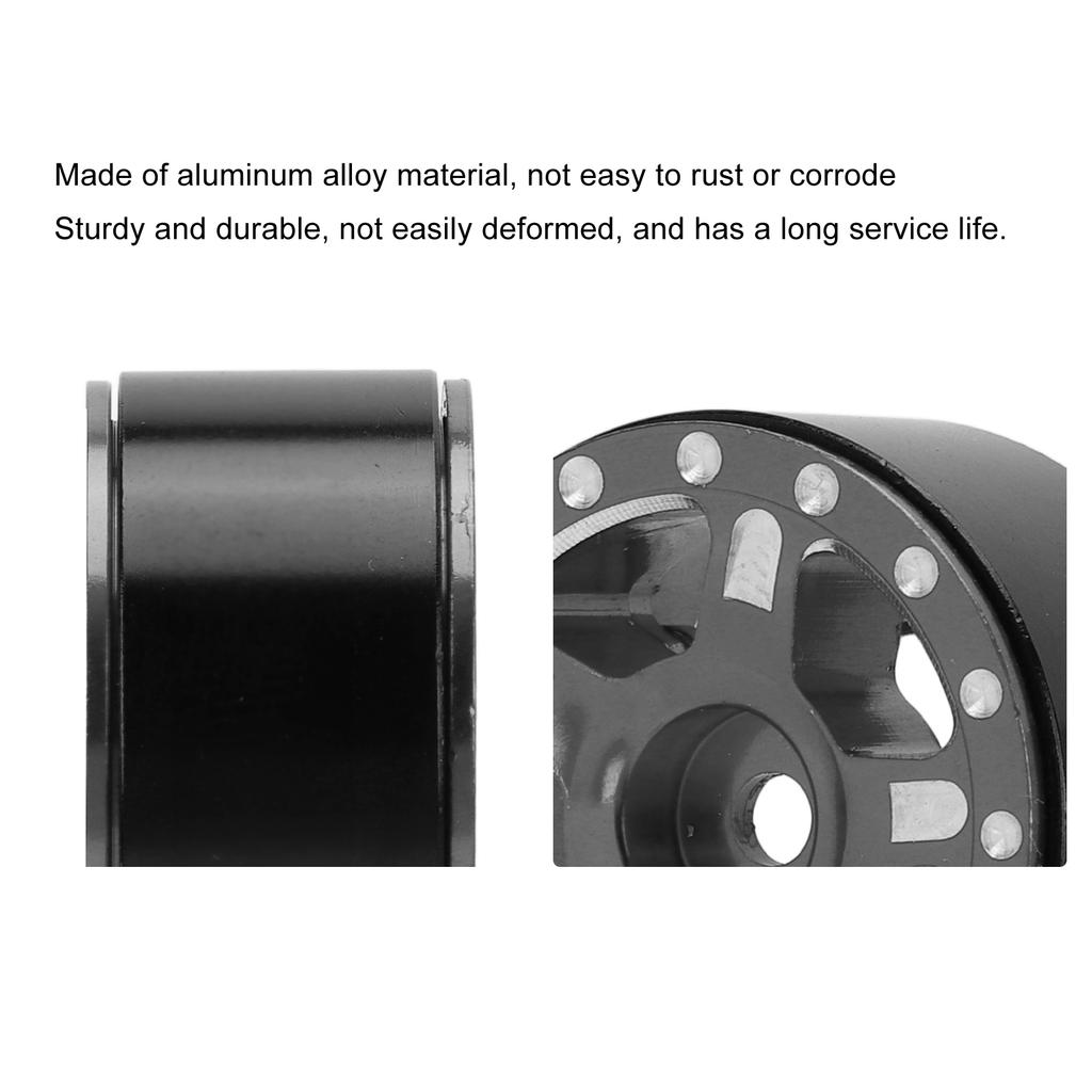 Aluminum Alloy RC Car Hub Set with M2 Anti Skid Nut and Wrench for SCX24 1Celsius24 Scale Model Car