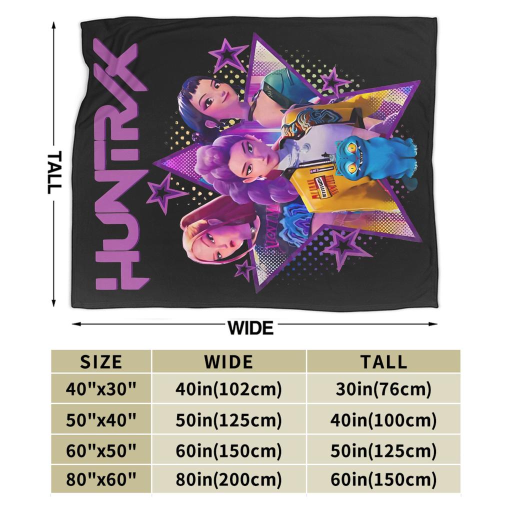 Kpop Demon Hunter Huntrix Girls Blanket  Camping Flannel Throw Blanket For Couch Chair Warm Soft Customized Quality Bedspread