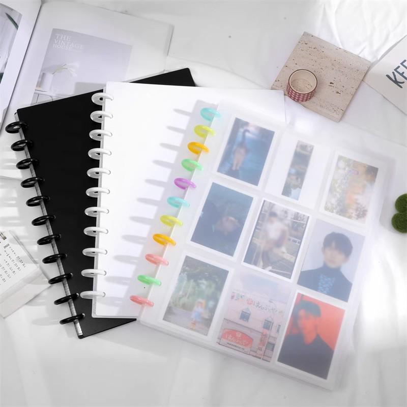Kpop Fotokarten Binder 4/8/9 Fächer Großes Fassungsvermögen Fotoalbum Idol Karten Aufbewahrungsbuch Transparenter Binder Hintergrundpapier