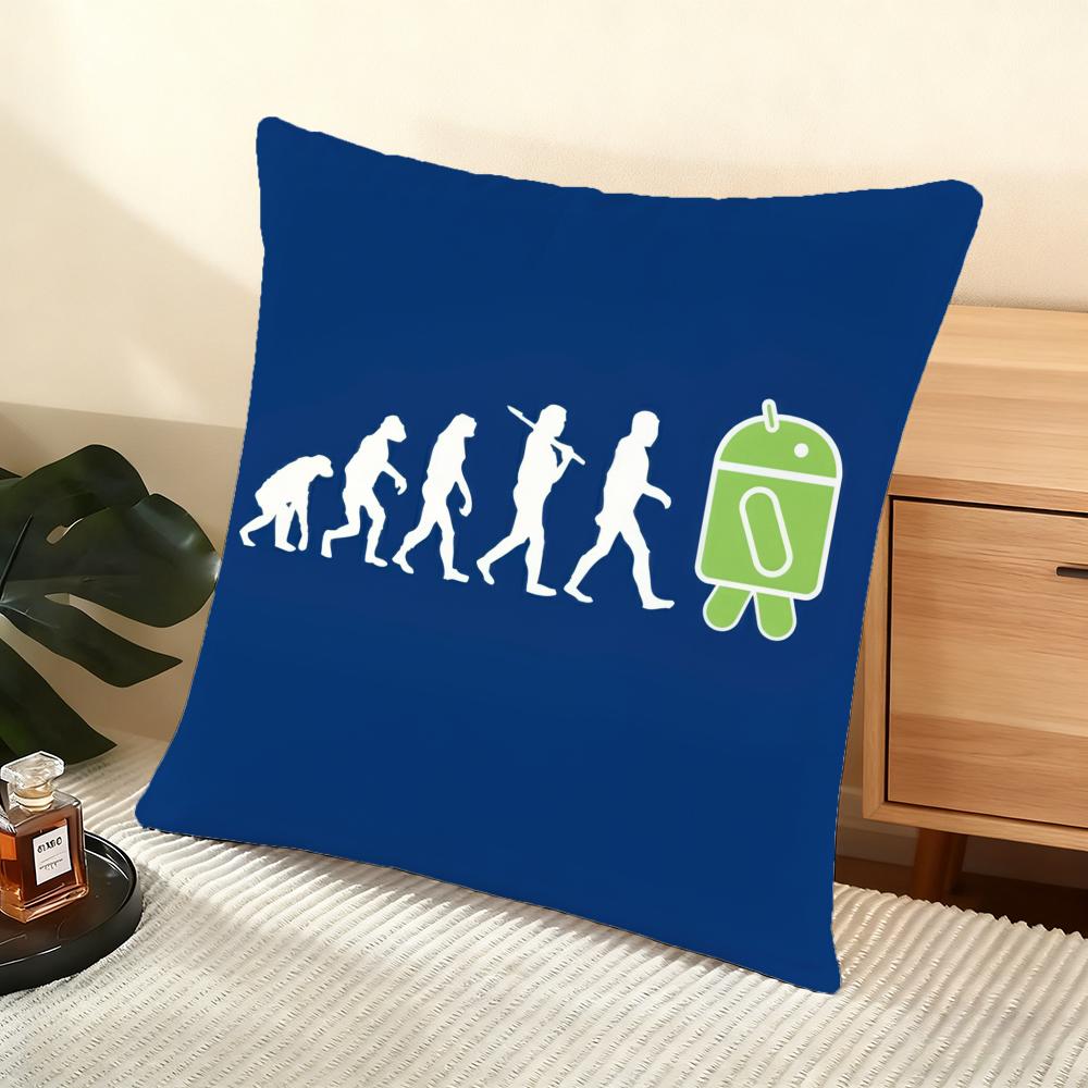 Cool A-Android Cushion Cover Soft Short Plush Pillow Cover Smooth Cozy Texture Aesthetic Cushion Case Home Decor