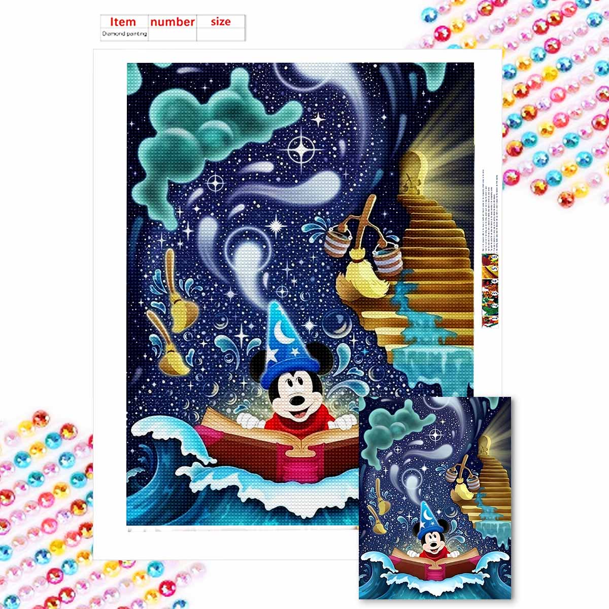 

Full Round Diamond Painting The Ocean of Knowledge Art Rhinestone Picture Mosaic DIY 5D Cross Stitch Embroidery Home Decoration Round 20x30cm