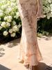 Elegant Autumn Flare Sleeve Maxi Dress: Slim Fit, Cinched Waist, Mermaid Silhouette
