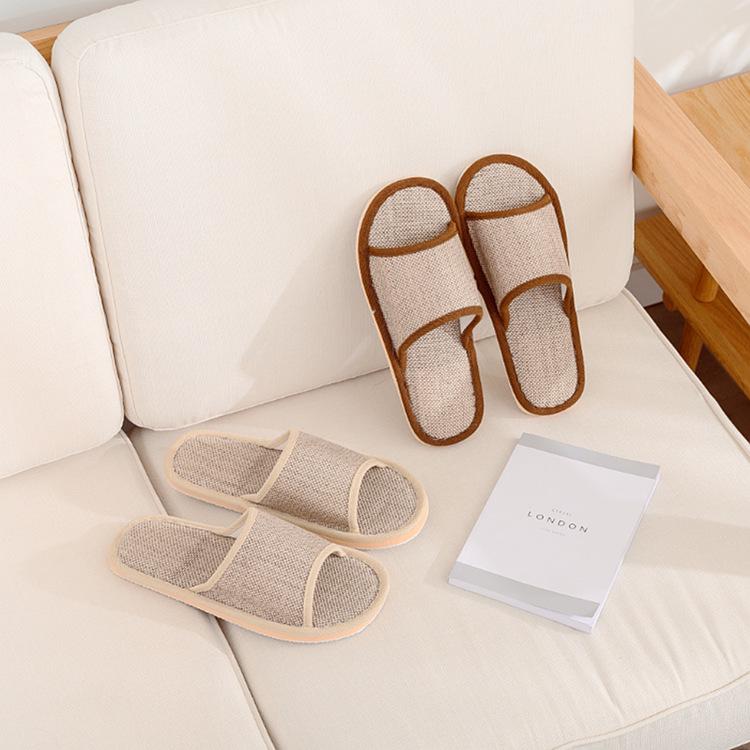 Cotton Linen Indoor Slippers with EVA Foam Sole - Comfortable, Lightweight, Four Seasons Wear