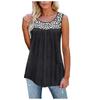 Women Sleeveless Leopard Active Tank Tops Ruffle Loose Tunic Blouse Shirt Vest