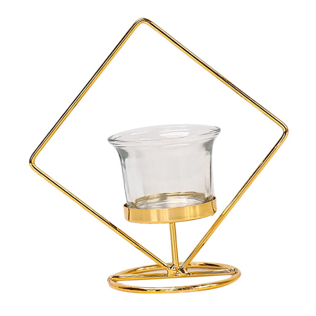 Holder Wrought Hollow Candlestick Iron Lantern for Party Home Table Decoration