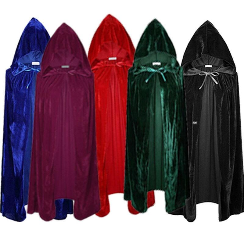 Vibrant Velvet Cloak With Hood In Multiple Colors For Halloween Festivities