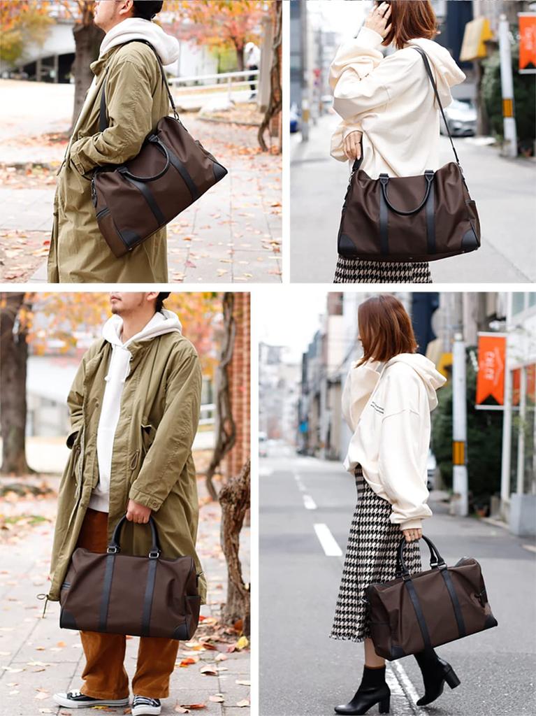 Gratante Boston Tasche für Herren und Groß aus Nylon und Echtem Leder für Eine oder Zwei Schultern oder mit Oberem Griff Stilvoll Mehrere Fächer Ideal für Business