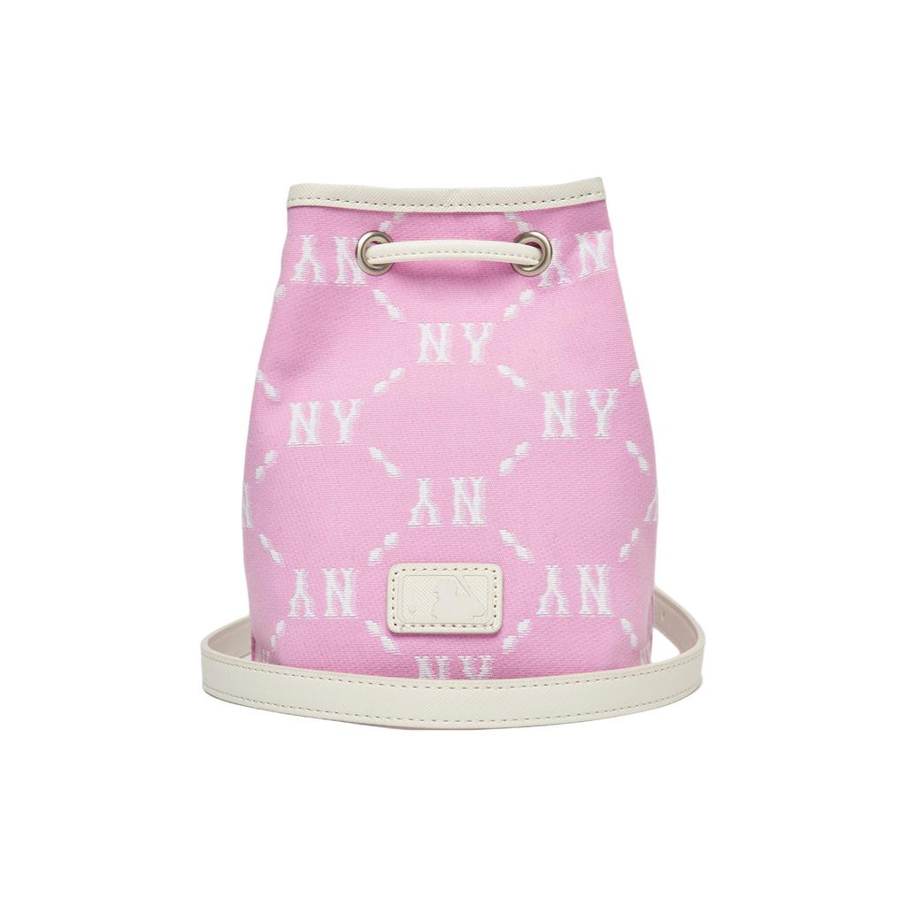 New MLB Monogram Collection Polyester Bucket Bags Shoulder Bag Crossbody Bag Mini Unisex Pink 3ABMS022N-50PKS