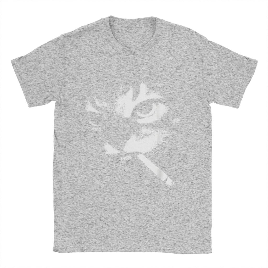 Men TShirt Smoking Cat Vintage Chonky Cat Retro 90s 100 Cotton Tees Short Sleeve  T Shirts Round Collar Clothes New Arrival