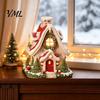 Christmas Village House Decor Snow Incense Burner, Backflow Holder, Unique Gift for Family Festive Xmas Desktop Figurine Living Room Bedroom