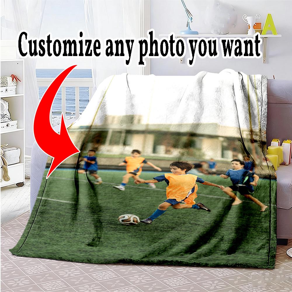 Customize Picture Personalized Picture Blanket Throw Customizable Blanket Comfortable Suitable for Bed Picnics Nap Office Four Seasons Universal