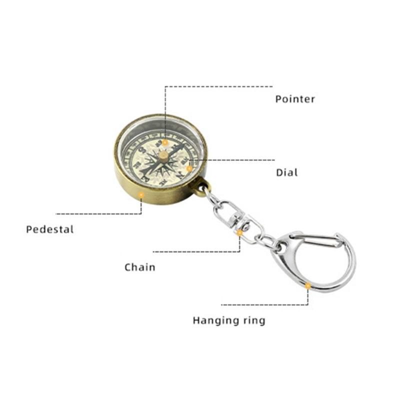 Portable Zinc Alloy Pocket Compasses With Keyring Camping Compasses Keychain Navigation Tool Climbing Equipment Enduring