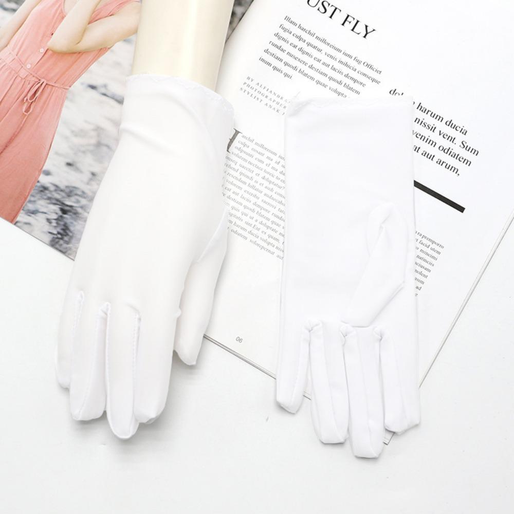 

Летние солнцезащитные перчатки женские весенне-осенние тонкие для вождения электромобиля этикет эластичные кружевные украшения защита от УФ-лучей One Size