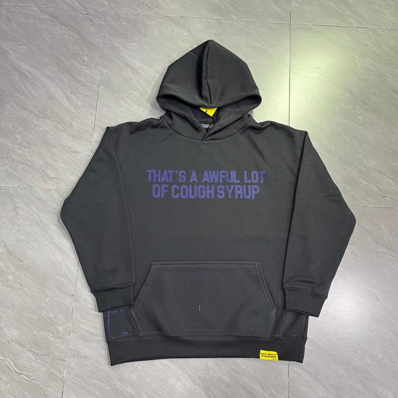 American Style Fleece Hooded Sweatshirt Young Men Letter Print Daily Wear