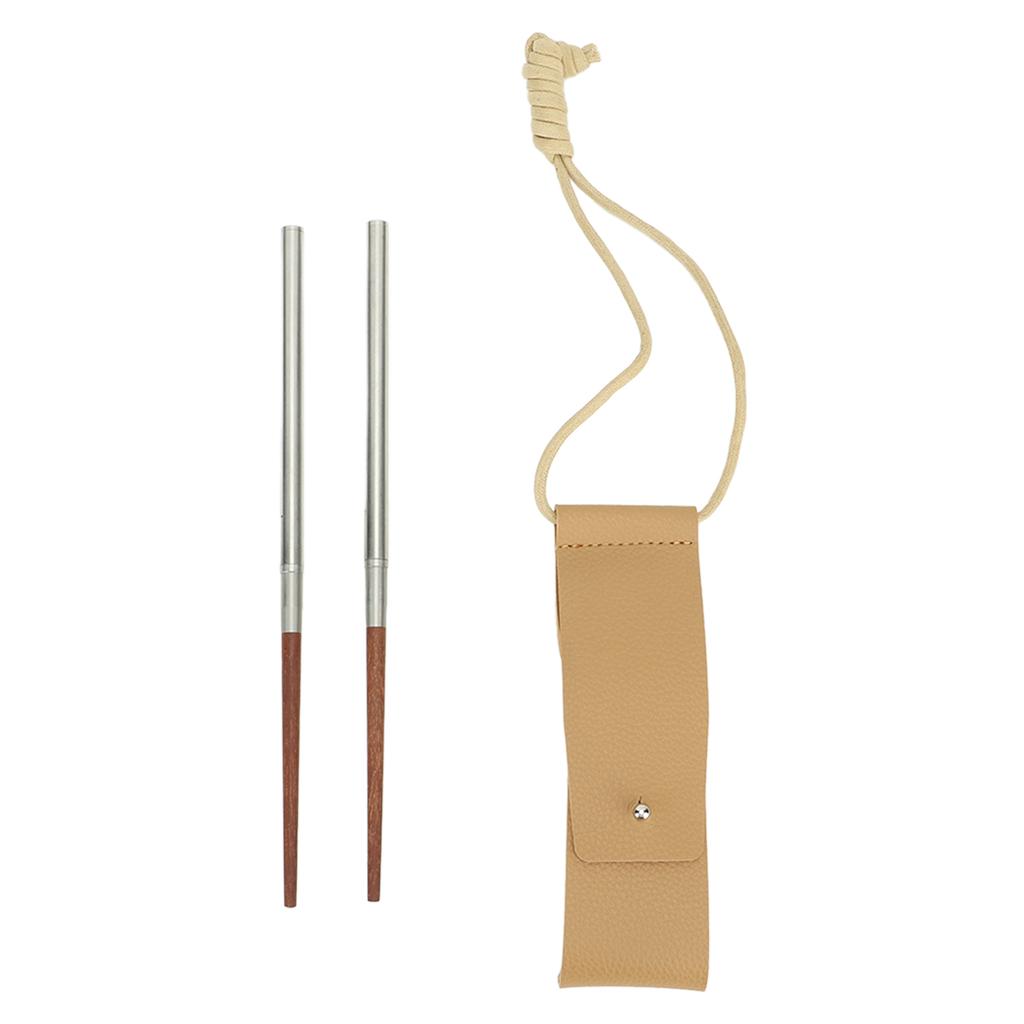 Foldable Wood Chopsticks Portable Detachable Wooden Flatware Chopsticks for Outdoor Camping