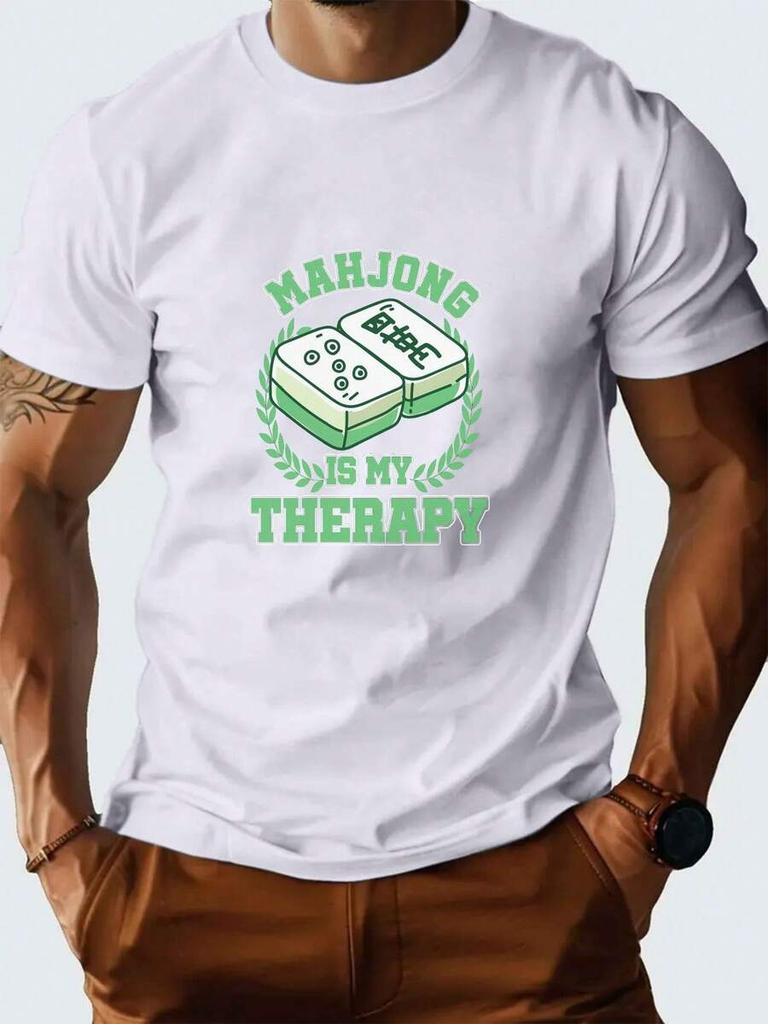 Playing Mahjong Helps Me Relax.Spring And Summer Unisex's Short-Sleeved Printed T-Shirt