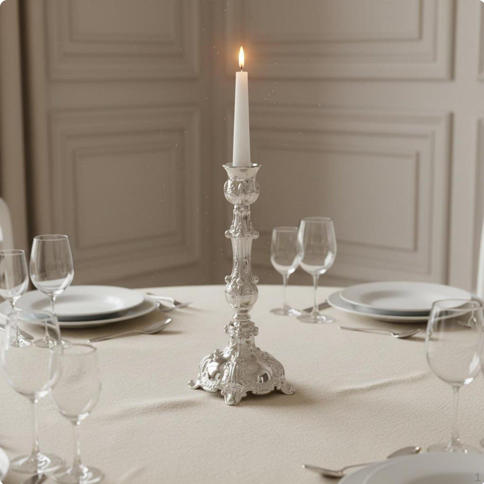 European Style Metal Candlestick Romantic Ornate Single Sturdy Alloy Construction