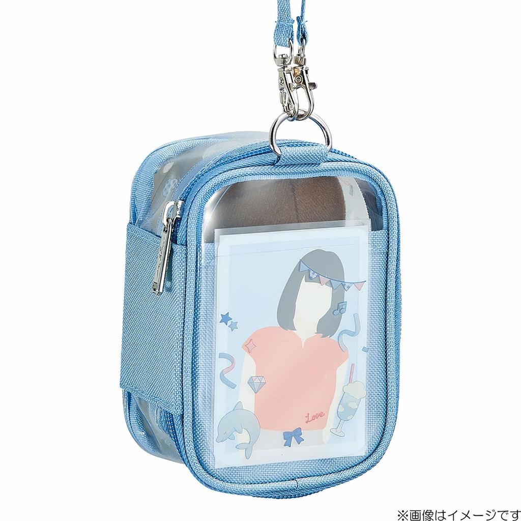 LIHIT LAB myfa Oshikatsu Plush Toy Decoration Box Pouch Mini Powder Blue A3305-14