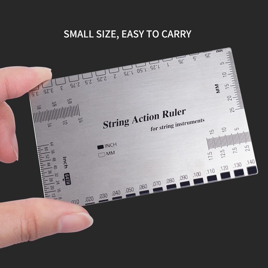 Stainless Steel Guitar String Action Ruler Gauge Repairing Tool for Luthier Fit for Guitar Ukulele Bass Banjo Mandolin