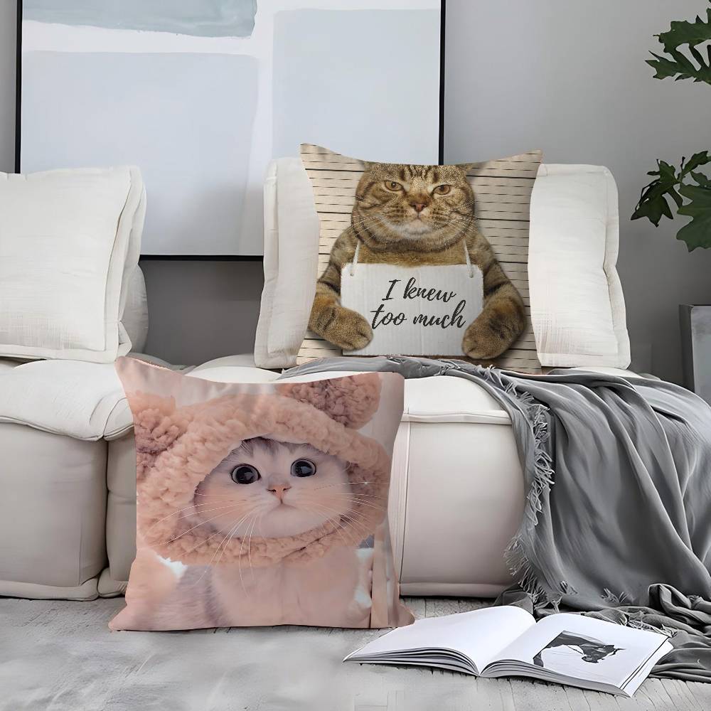 Funny Cat Pillow Cover For Bedroom Room And Living Room Sofa Decorative Cushion Cover
