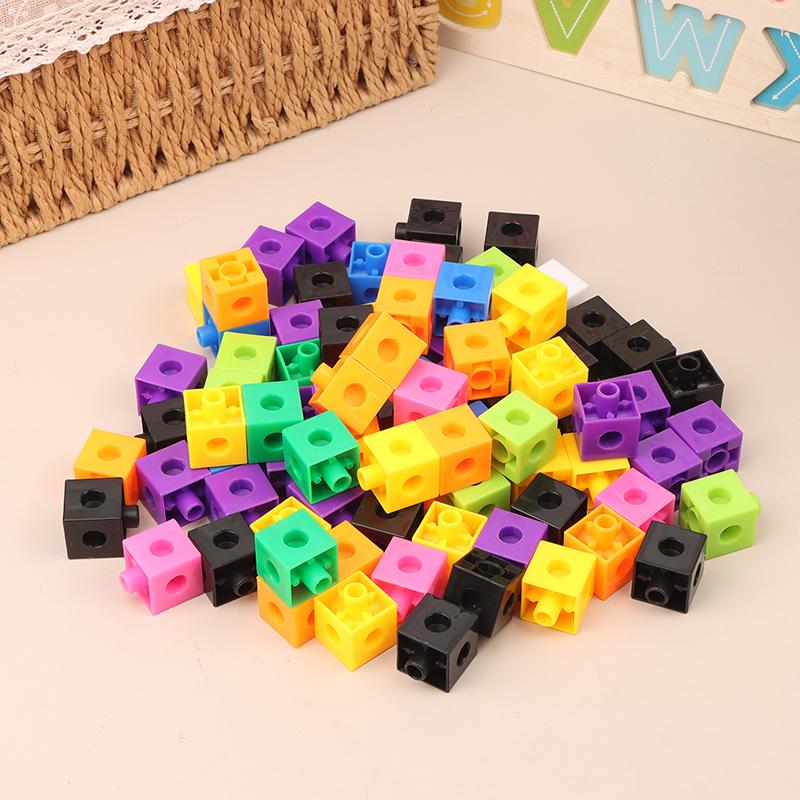 50/100Pcs Home School Preschool Connected Cube Toys For Mathematical Counting Plastic Counting